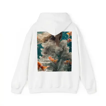 Woman Underwater White Dress Clownfish
