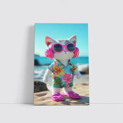 Cool Cat Beach Hawaiian Shirt Summer Vibes