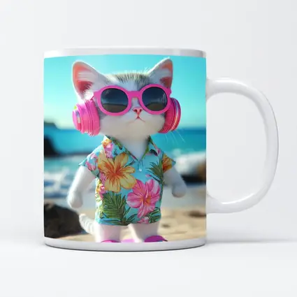 Cool Cat Beach Hawaiian Shirt Summer Vibes