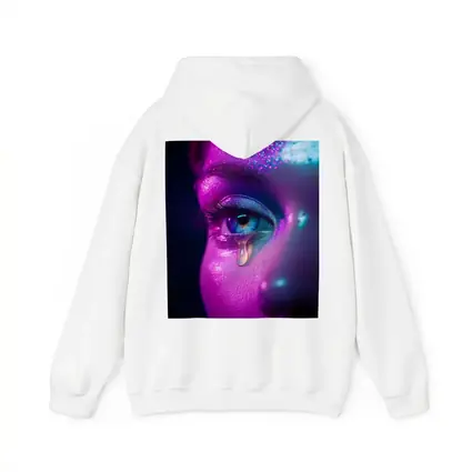 Neon Glitter Eye Tear Dark Background
