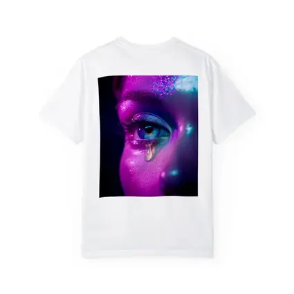 Neon Glitter Eye Tear Dark Background
