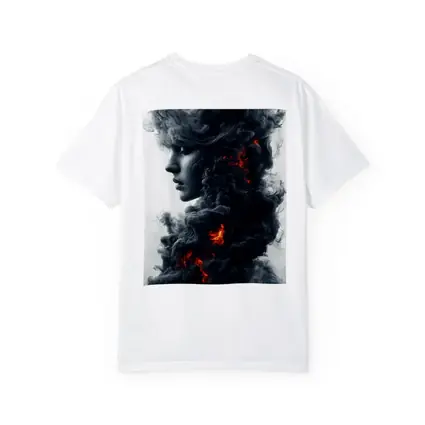 Woman Face Dark Smoke Fire Abstract Art