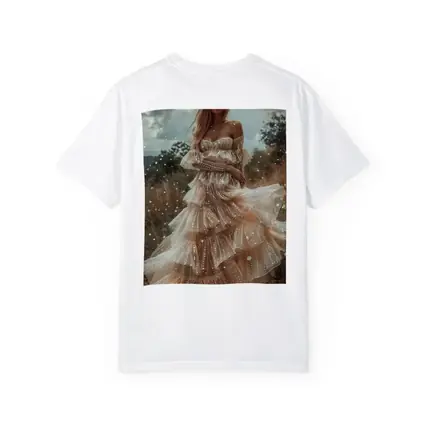 Boho Woman Tiered Tulle Dress Outdoor