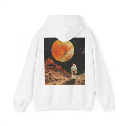 Astronaut Walking On Mars Retro Collage Art