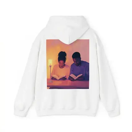 Couple Reading Books Warm Candlelight Digital Art