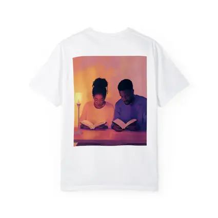 Couple Reading Books Warm Candlelight Digital Art