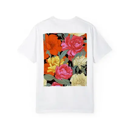 Bold Peony Floral Pattern Dark Background