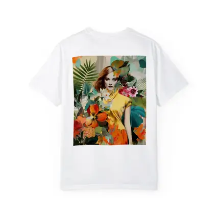 Fashion Woman Tropical Flowers Collage Art