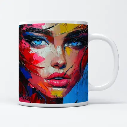 Bold Abstract Woman Portrait Expressive Oil Painting