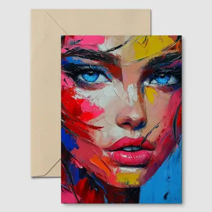 Bold Abstract Woman Portrait Expressive Oil Painting