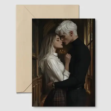 Dark Academia Romance Couple Gothic Hall