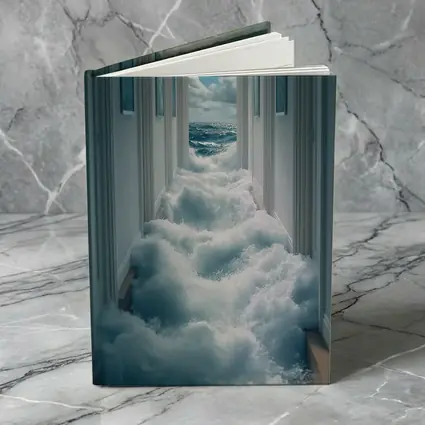 Ocean Waves Flooding Indoor Hallway Surreal