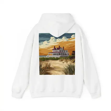Beach House Sand Dunes Golden Sky Art