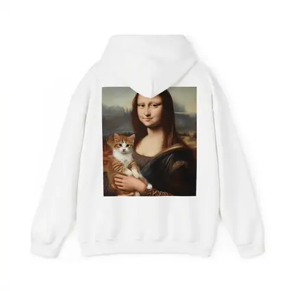 Mona Lisa Holding Orange Tabby Cat
