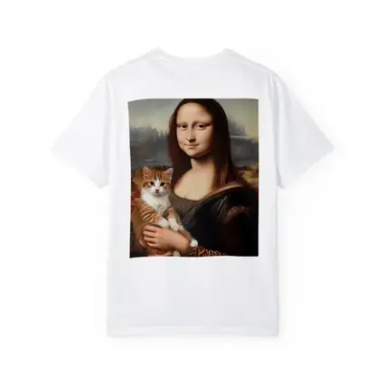 Mona Lisa Holding Orange Tabby Cat