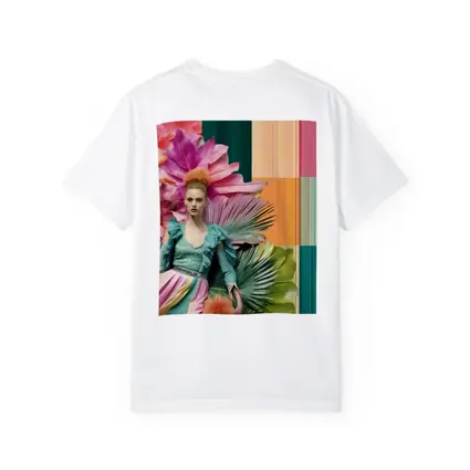 Fashion Woman Tropical Floral Colorful Art
