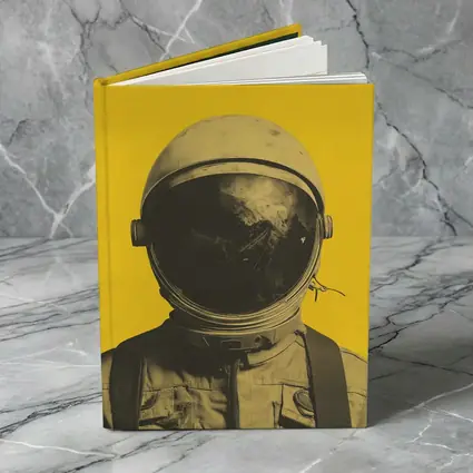 Retro Astronaut Portrait Yellow Background Art
