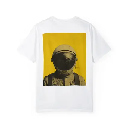 Retro Astronaut Portrait Yellow Background Art