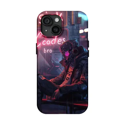 Cyberpunk Hacker Neon Rain Street Night