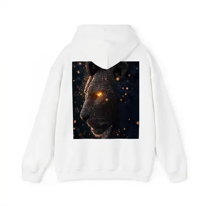 Dark Cosmic Lion Glowing Eyes Night
