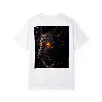 Dark Cosmic Lion Glowing Eyes Night