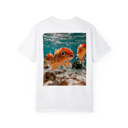 Goldfish Swimming Underwater Sandy Ocean Floor