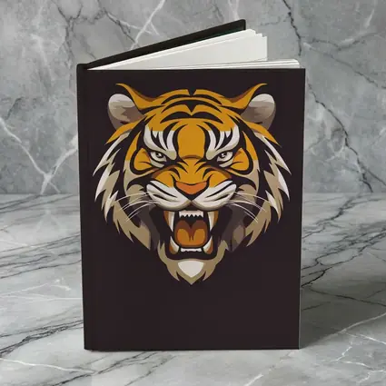 Roaring Tiger Head Illustration Dark Background