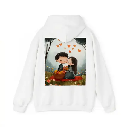Cute Couple Kissing In Flower Field