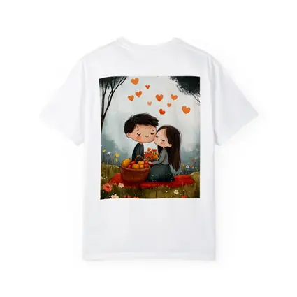 Cute Couple Kissing In Flower Field