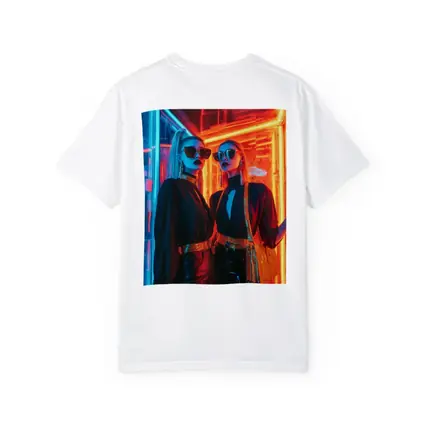 Two Women Neon Lights Fashion Night