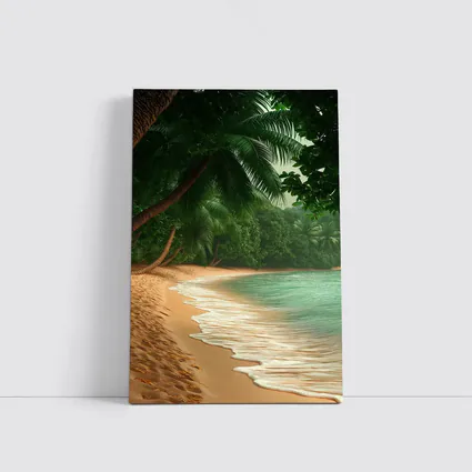 Tropical Beach Palm Trees Turquoise Water