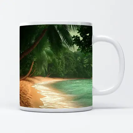 Tropical Beach Palm Trees Turquoise Water