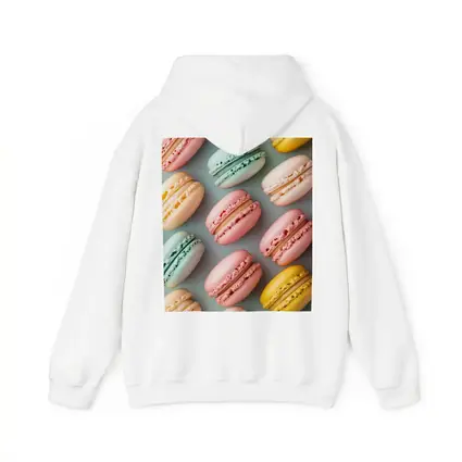 Pastel Macarons Arranged On Blue Background