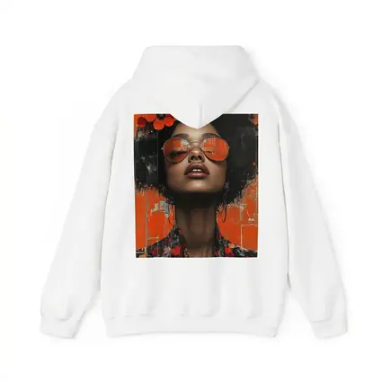 Fashion Woman Floral Afro Orange Collage Art