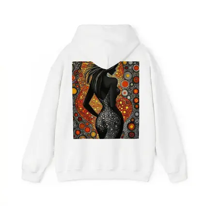 Black Female Silhouette Abstract Circle Pattern Art