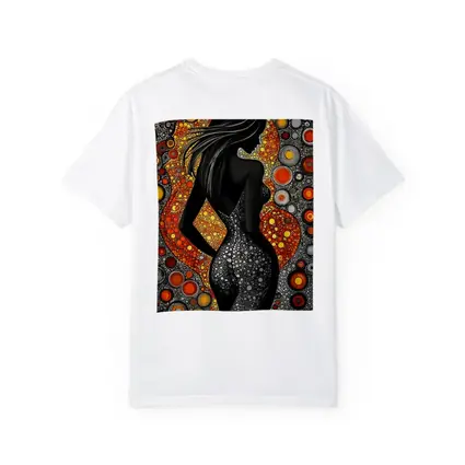 Black Female Silhouette Abstract Circle Pattern Art