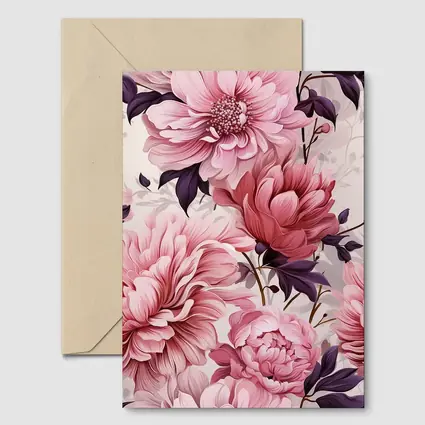 Pink Peonies Floral Illustration Soft Background