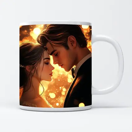 Romantic Couple Close Moment Golden Bokeh
