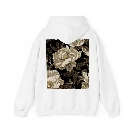 Black Gold Peony Floral Pattern Art