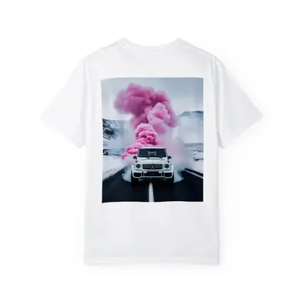 Mercedes G Wagen Pink Smoke Winter Road