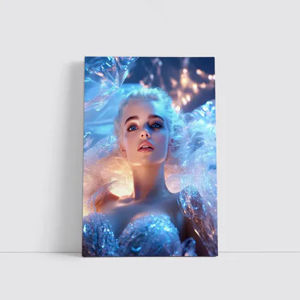 Ice Queen Woman Blue Fantasy Portrait Art