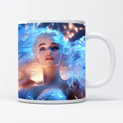 Ice Queen Woman Blue Fantasy Portrait Art
