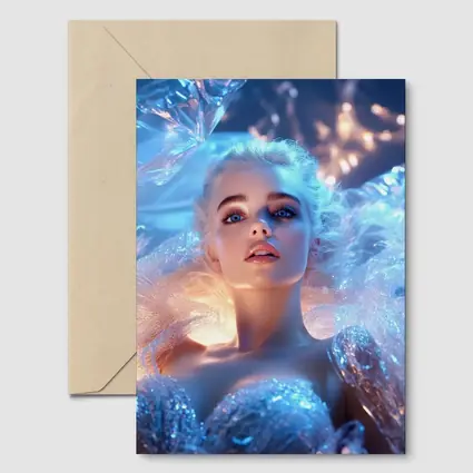 Ice Queen Woman Blue Fantasy Portrait Art