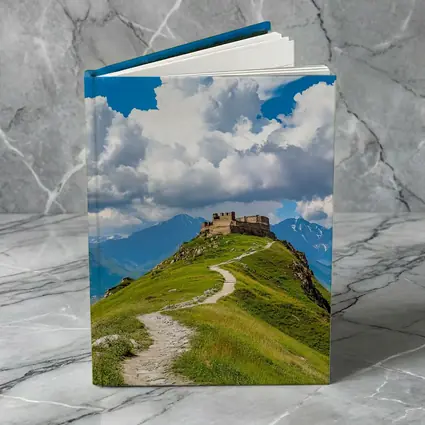Ancient Castle Atop Green Mountain Path