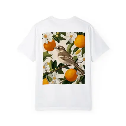 Sparrow Bird Perched On Orange Blossom Branch