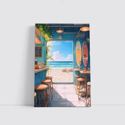 Anime Beach Cafe Interior Ocean View