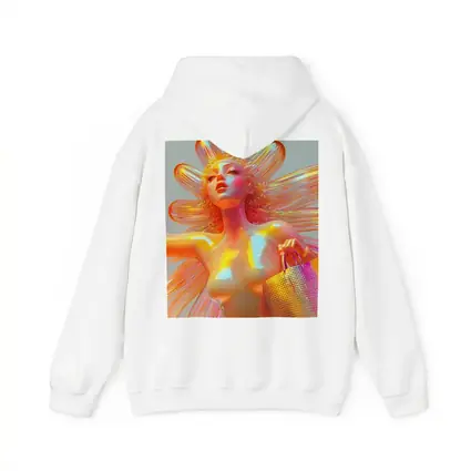Iridescent Fantasy Woman Flower Holographic Art