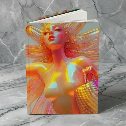 Iridescent Fantasy Woman Flower Holographic Art