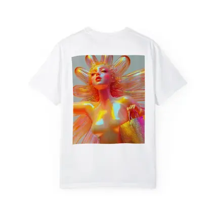 Iridescent Fantasy Woman Flower Holographic Art