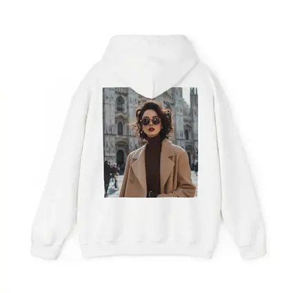 Stylish Woman Milan Cathedral Square Fashion